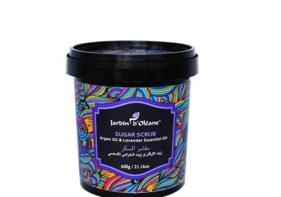 مقشر السكر بزيت الأرغان وزيت الخزامى الأساسي من جاردن اوليان - 600 جم
